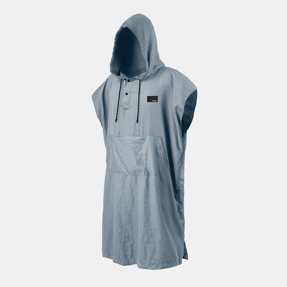 Slate poncho on light gray background